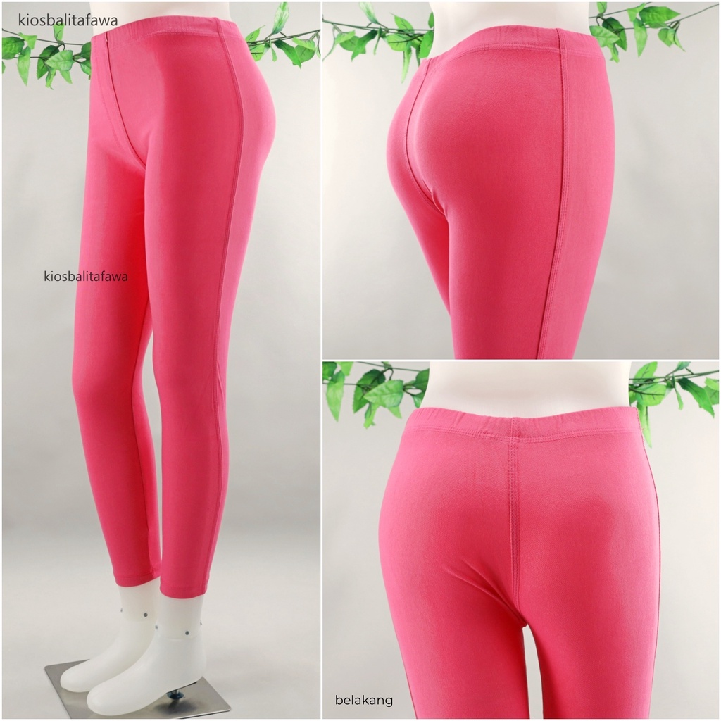 Legging Jeans uk Standar Tanpa Kantong fit to M / Celana Panjang Wanita Polos Tebal Cewek Leging