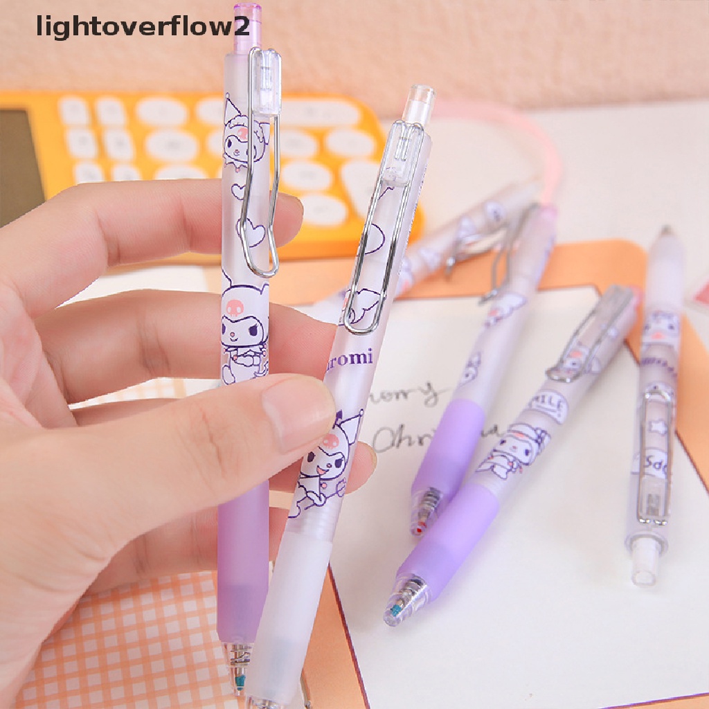 (lightoverflow2) Pulpen Gel Motif Kartun Warna Ungu Untuk Sekolah / Kantor