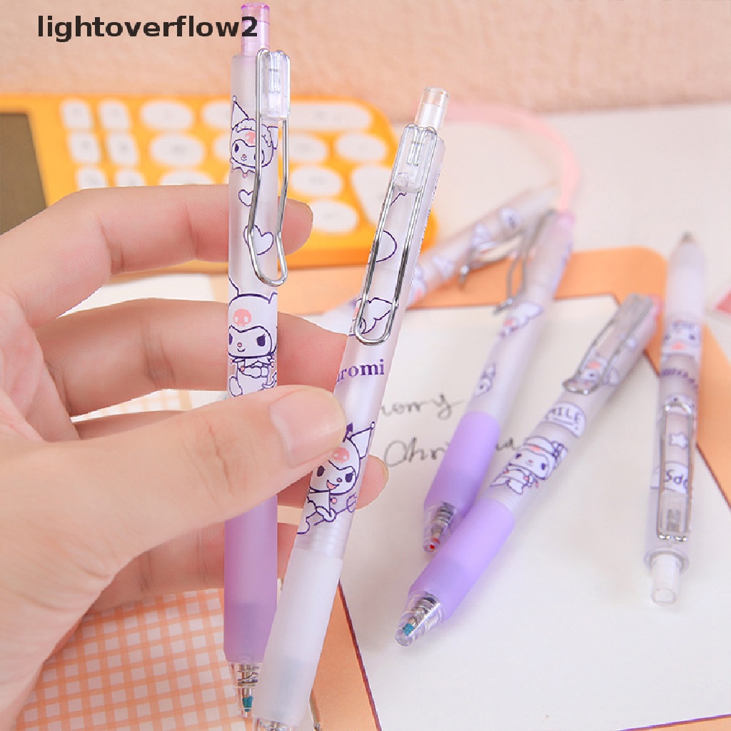 (lightoverflow2) Pulpen Gel Motif Kartun Warna Ungu Untuk Sekolah / Kantor