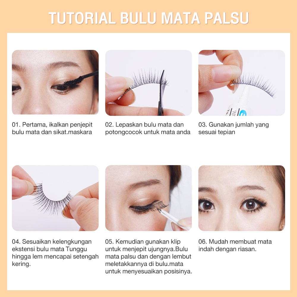 MAANGE Bulu Mata 3D Eyelash Extension Lembut 3 Pasang Bulu Mata Palsu Natural Bulu Mata Eyelash 7044