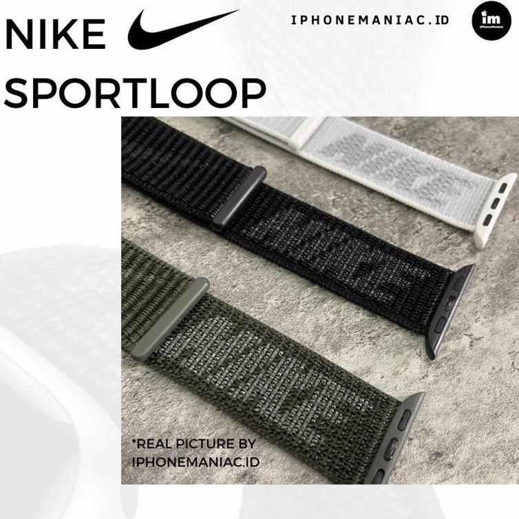 Sale STRAP APPLE WATCH IWATCH SMARTWATCH NYLON SPORTLOOP & SPORTBAND NIKE - OLIVE FLACK SIZE 38mm 42