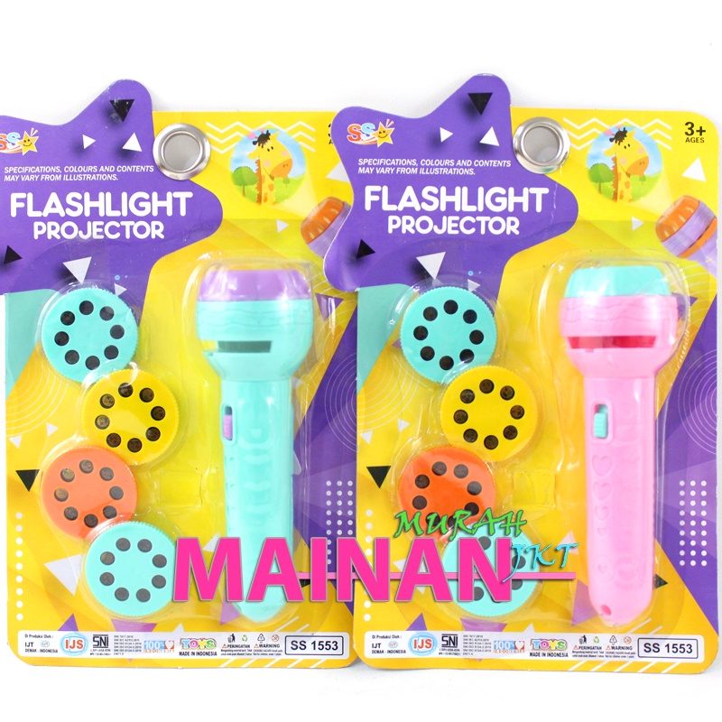 MAINANKEI MAINAN ANAK MURAH SS1553 FLASHLIGHT MIKA ISI 4 PROJECTOR FLASHLIGHT PROJECTOR MAINAN ANAK SENTER