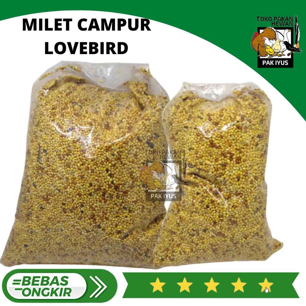 BIJI MILET CAMPUR LOVEBIRD LB PARKIT PERKUTUT KOMBINASI MILET MERAH MILET PUTIH KWACI HAPER KILOAN