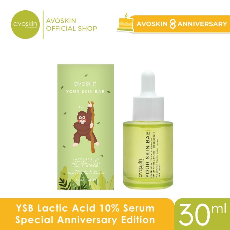 [PROMO 7.7] Avoskin Your Skin Bae Lactic Acid 10% + Kiwi Fruit 5% + Niacinamide 2,5%  / Serum Exfoliasi Dan Berjerawat - 30ml