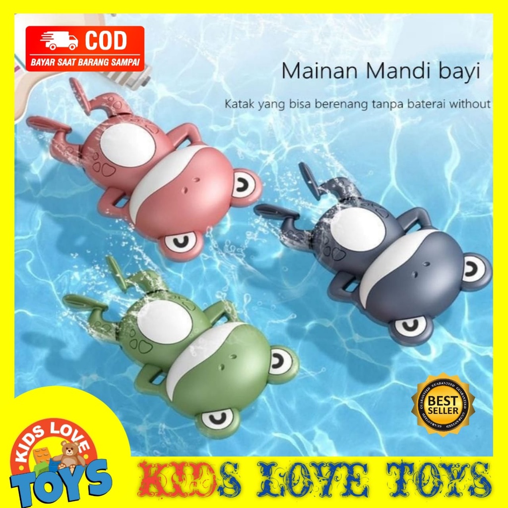 MAINAN ANAK MANDI KATAK BERENANG BERGERAK / MAINAN KODOK KATAK BERENANG MANDI PROMO TERMURAH CODBere