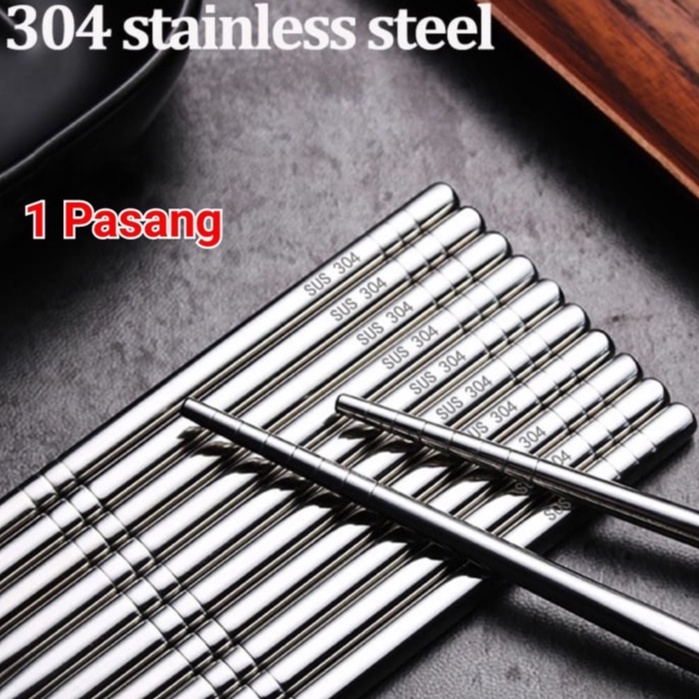 Sumpit Korea SUS 304 SUS304 Stainless steel Korean Japan Jepang High Quality Original chopsticks