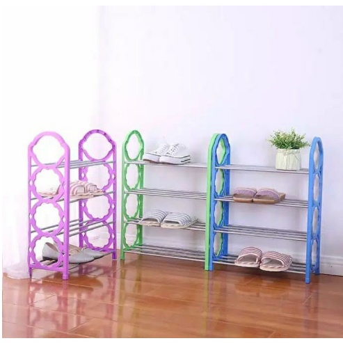 RAK SEPATU 4 SUSUN TIER BESI PLASTIK SERBAGUNA 4304R