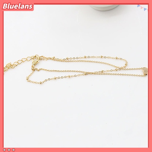 Bluelans Women Love Heart Shape Ankle Bracelet Double Layers Chain Sexy Foot Anklet