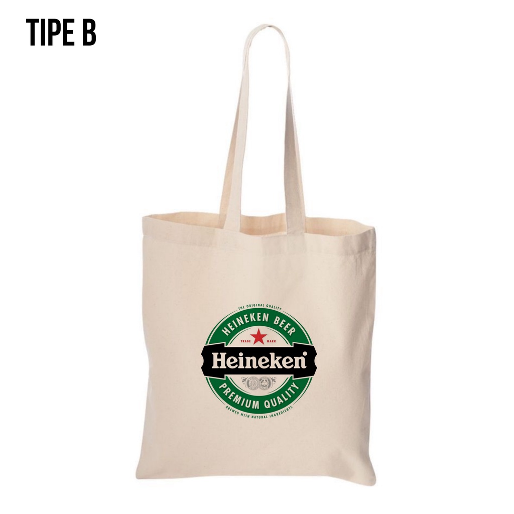 Tote Bag Canvas HEINEKENN O / Tas Nudie Canvas / Tote Bag Kanvas TIPE B