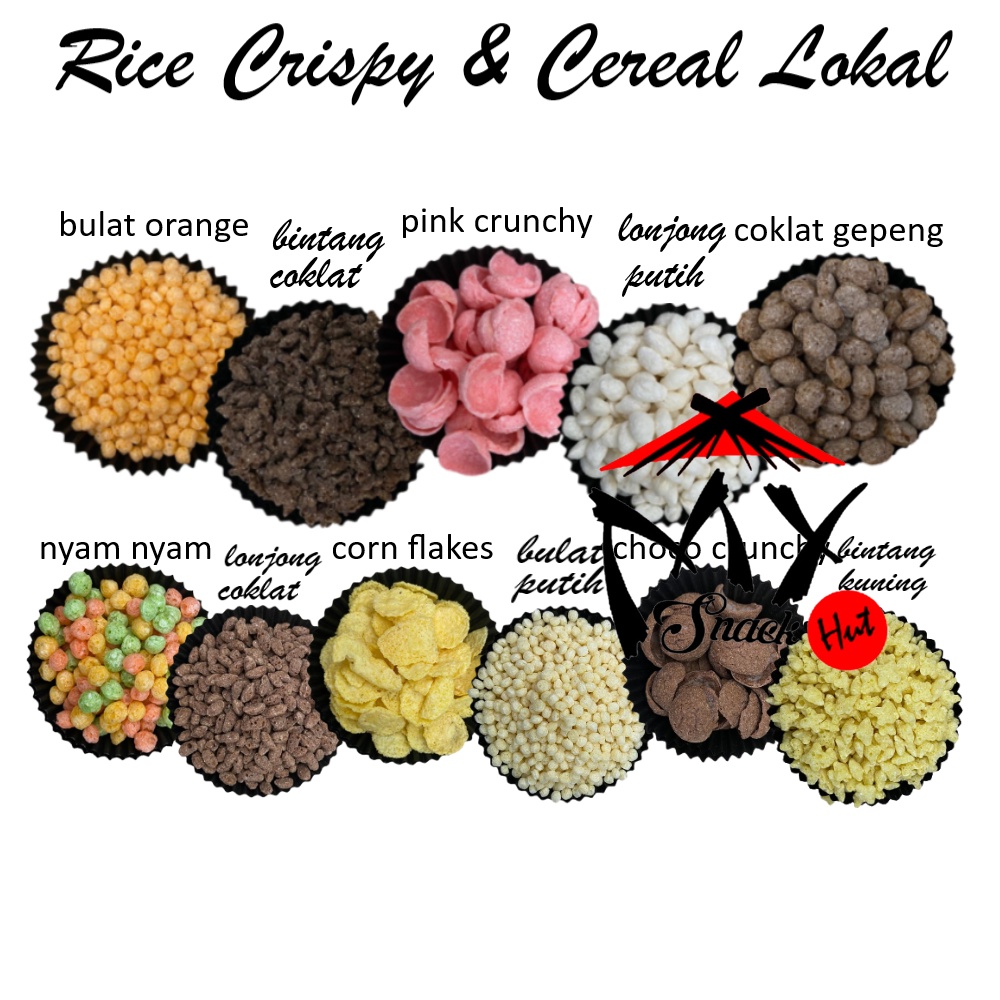 RICE CRISPY 100GR - BERAS KRISPI BUBBLE CRUMB NYAM NYAM CORN FLAKE CORNFLAKES COKLAT BULAT CHOCO CRUNCHY