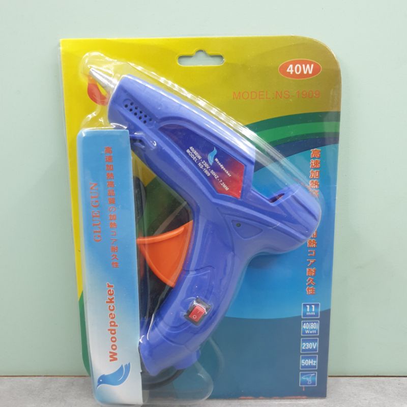 GLUE GUN ALAT LEM TEMBAK BESAR SAKLAR ON / OFF 40 WATT HOT MELT GUN WOODPECKER