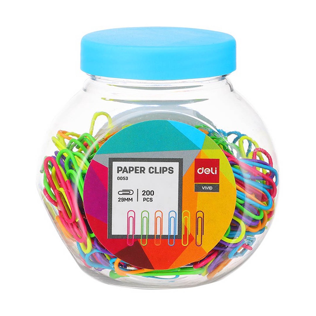 

KLIP KERTAS WARNA NO. 3 COLOR PAPERCLIP DELI ISI 200 + TOPLES