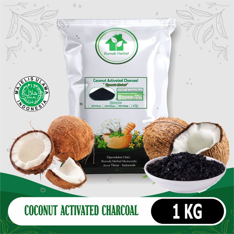 

Bubuk coconut activated charcoal murni kemasan 1kg