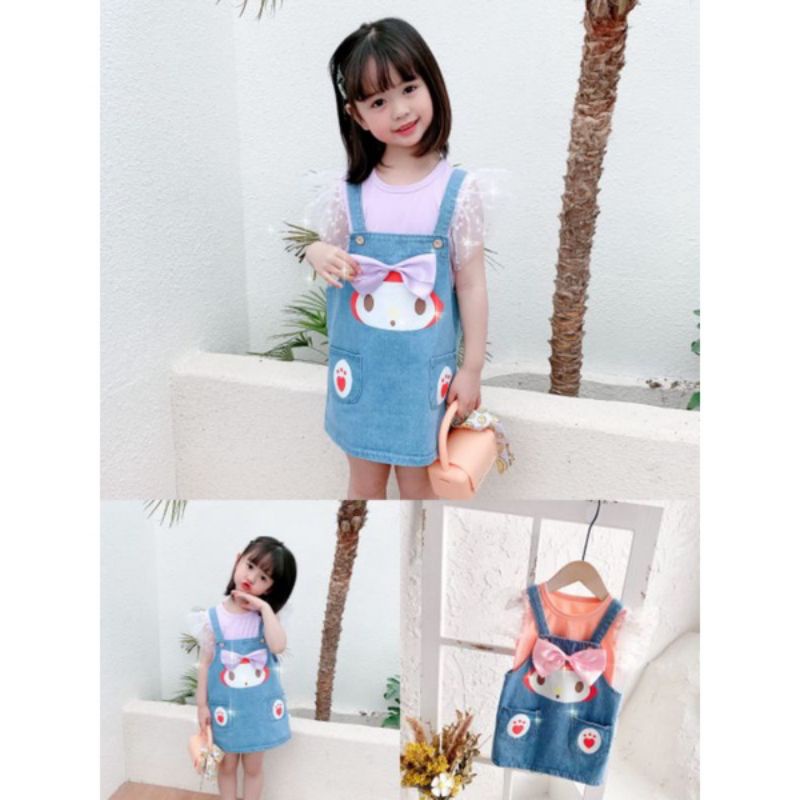 [1-5T] COD Setelan Baju dress jeans Overall Anak Cewek 1-5 tahun import / Baju Overall jeans Anak Cewek / Overall Anak Import JA02