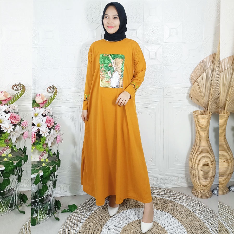 LONG PRDA DRESS WANITA BERHIJAB CANTIK MODERN OVERSIZE GAMIS JUMBO PEREMPUAN CARLINA FASHION