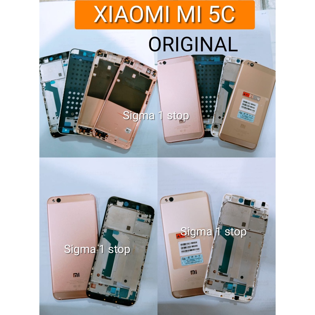CASING XIAOMI MI 5C FULL SET + FRAME LCD ORIGINAL  BACK DOOR  TUTUP BATERAI  TATAKAN LCD  HOUSING  T