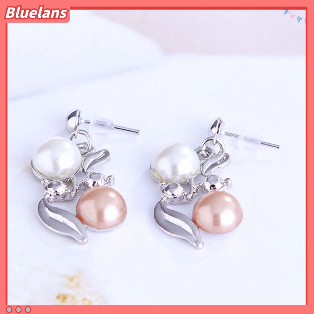 2pcs / Set Anting Stud Kalung Rantai Ekstensi Dapat Disesuaikan Aksen Mutiara Tiruan Untuk Aksesoris Pengantin
