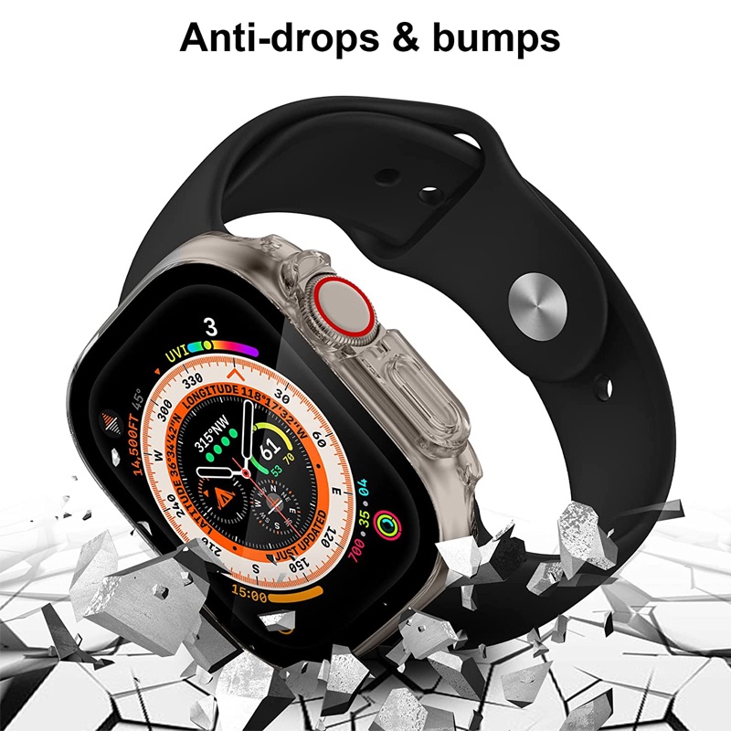 Pelindung Layar Tempered Glass + Bumper Untuk Apple Watch Ultra 49mm iwatch series 49mm