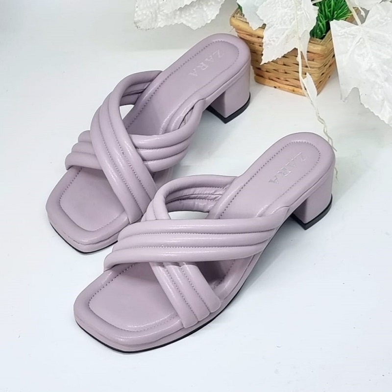 R9 Theresia Heels Wanita 5cm Alas Tebal Sangat Nyaman Dan Empuk Premium Serlina