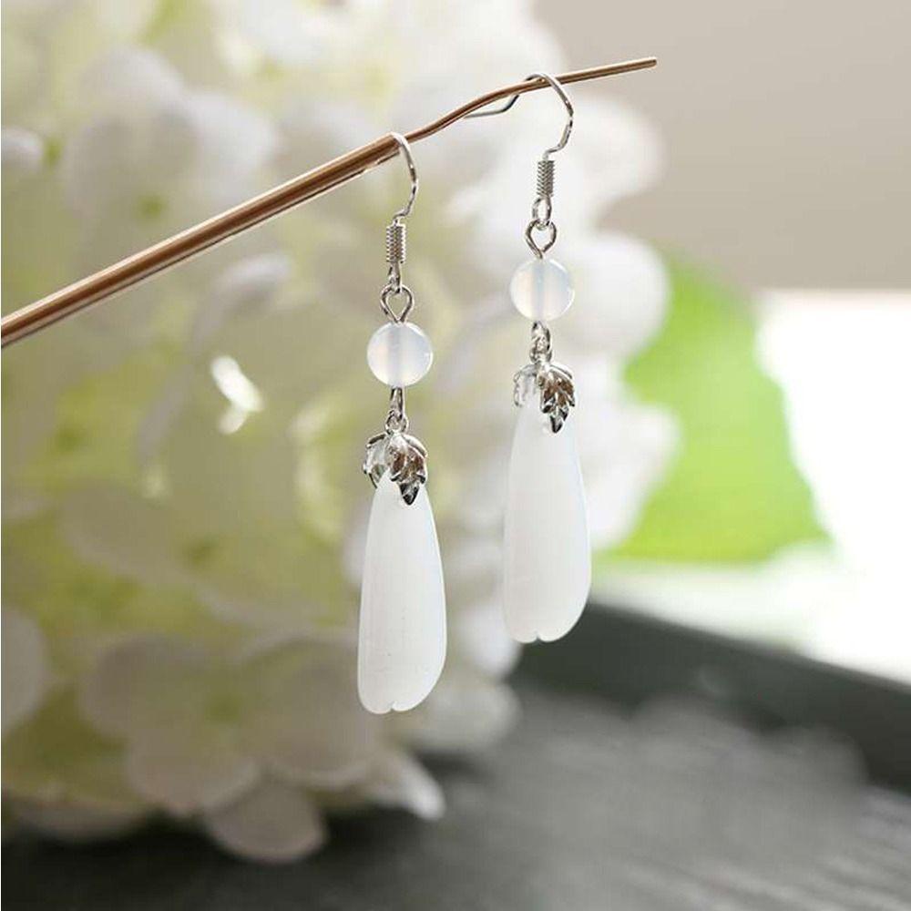 Mxbeauty Wanita Anting Temperamen Retro Etnik Berwarna Glasir Fashion Perhiasan Niche Desain Gadis Hadiah Indah Hanfu Aksesori Menjuntai Anting-Anting