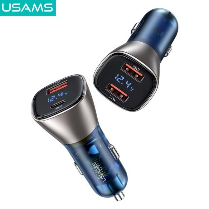 USAMS C29 Car Fast Charger Mobil Dual Port Digital Display