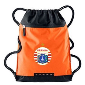 Tas Serut pria string bag polos selempang olahraga bahan Taslan waterproof | Tas Pria Ransel Serut Persija The Jack Mania Jakarta