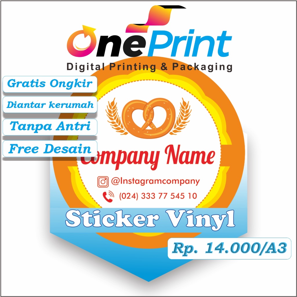 

Sticker Toples, Sticker Botol, Sticker Kue Kering, Sticker Catering, Sticker Kemasan Tahan Air A3