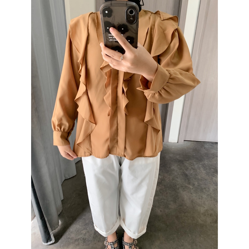 Ellas Blouse Basic Atasan Wanita Shirt By Mahyra