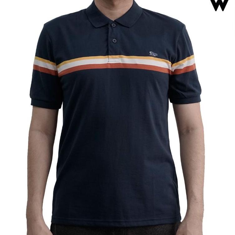 [KODE 0RJHW] Kaos Kerah Polo Shirt Stripe Pria Walrus