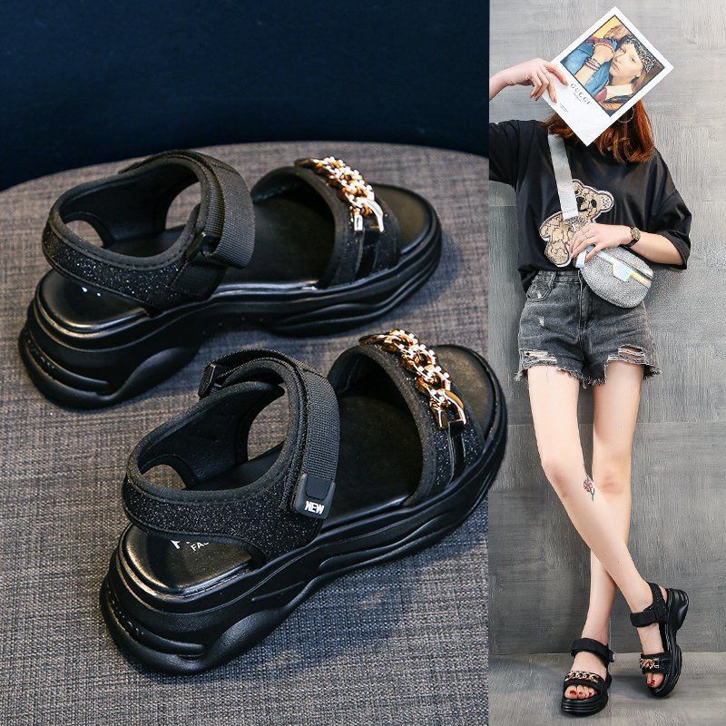 Free BOX Sandal Wanita Wedges Korean Style Elegant Sandal Cewek Hak Tinggi Model Kekinian Sandal Perempuan Fashionable NS15108