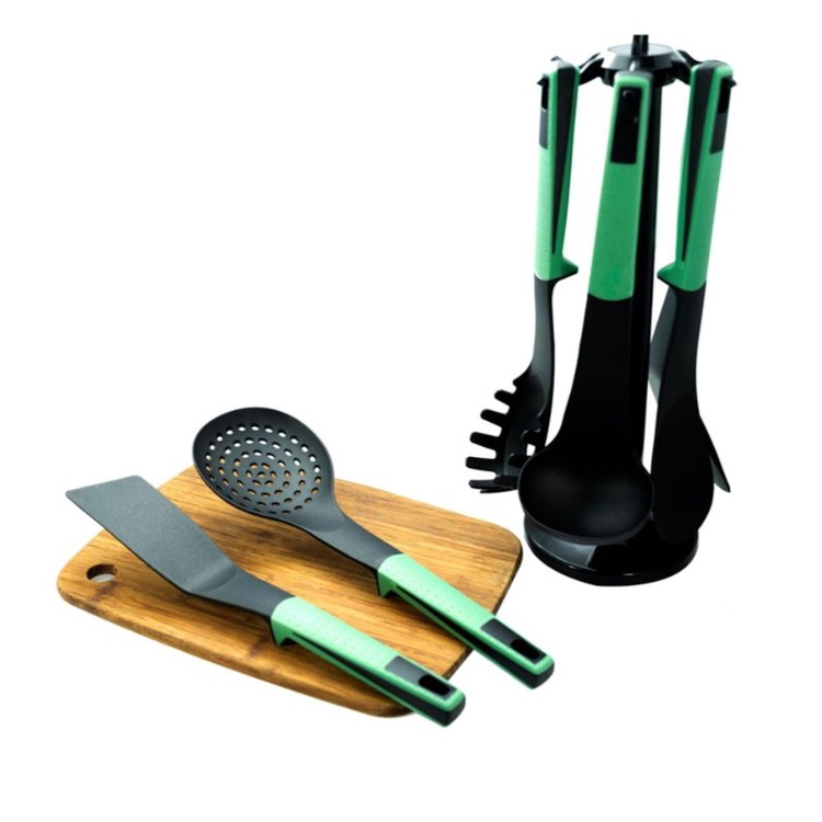 KRIS Set 6pcs Peralatan Masak Dengan Rotating Stand/Sutil/eros/Spatula