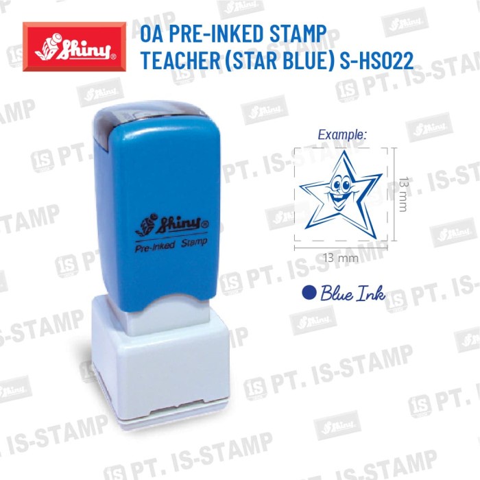 

Murah Shiny Oa Pre-Inked Stamp Teacher (Star Blue) S-Hs022 Trendi