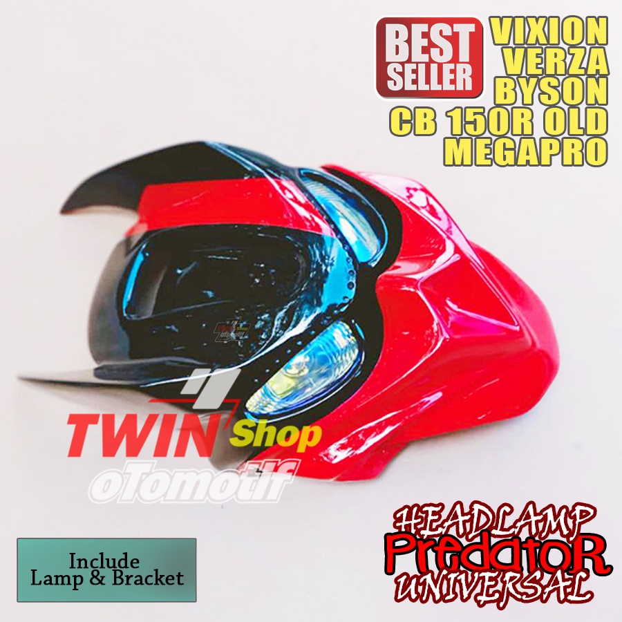 Headlamp predator universal, Topeng Vixion, Topeng CB150r old, Topeng Verza, topeng Byson, topeng Me