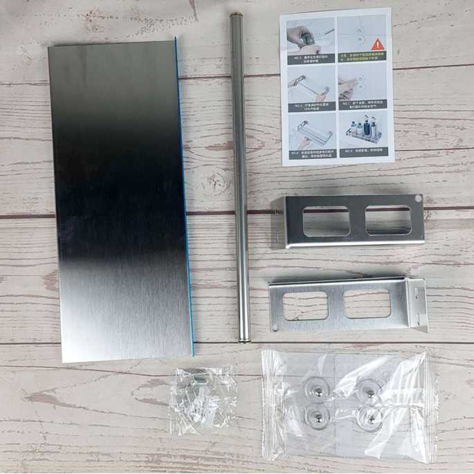 Rak Gantung Bumbu Dapur Kitchen Set Minimalis Stainless Steel Silver