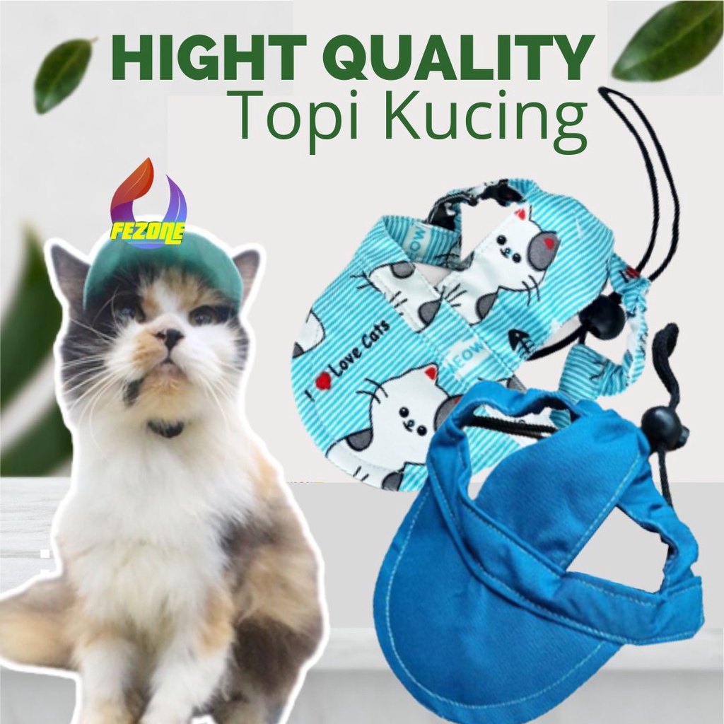 Topi Kucing Lucu Motif Terbaru Adult dan kitten Ada Lobang Telinga Original FEZONE