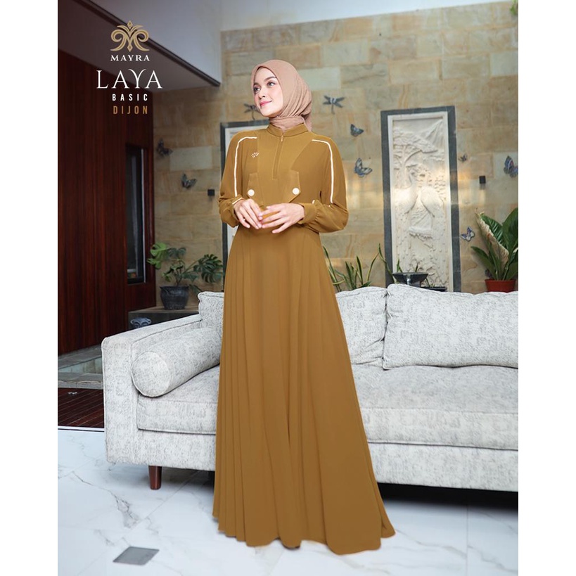 MAYRA BASIC DRESS GAMIS LAYA | LINING BABYDOLL ARMANY | RISLETING DEPAN BELAKANG-1