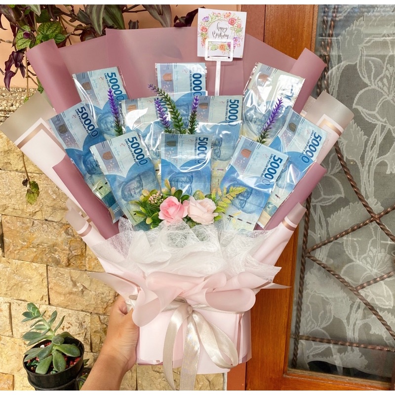 Buket Uang Money Bouquet Kosongan Tanpa Uang (Hanya Jasa Rangkai)