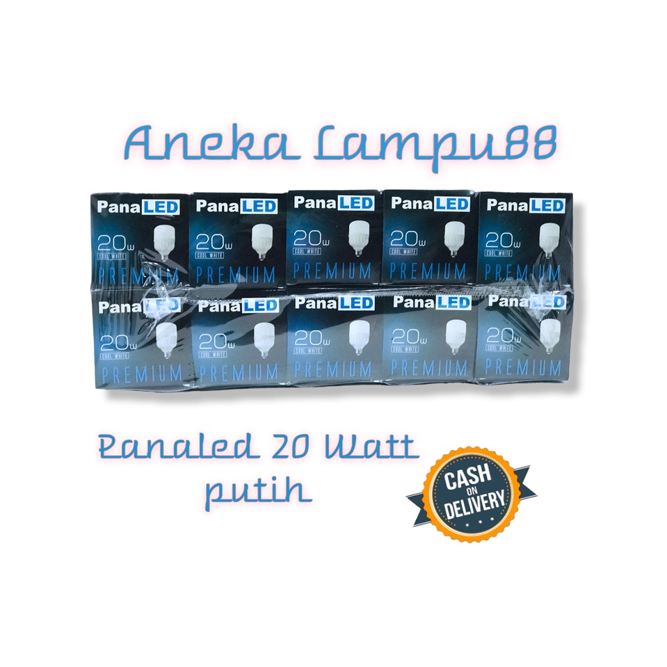 BOHLAM LED 20 WATT PANALED PREMIUM 10PCS - LAMPU LED PANALED 20 WATT PUTIH SNI