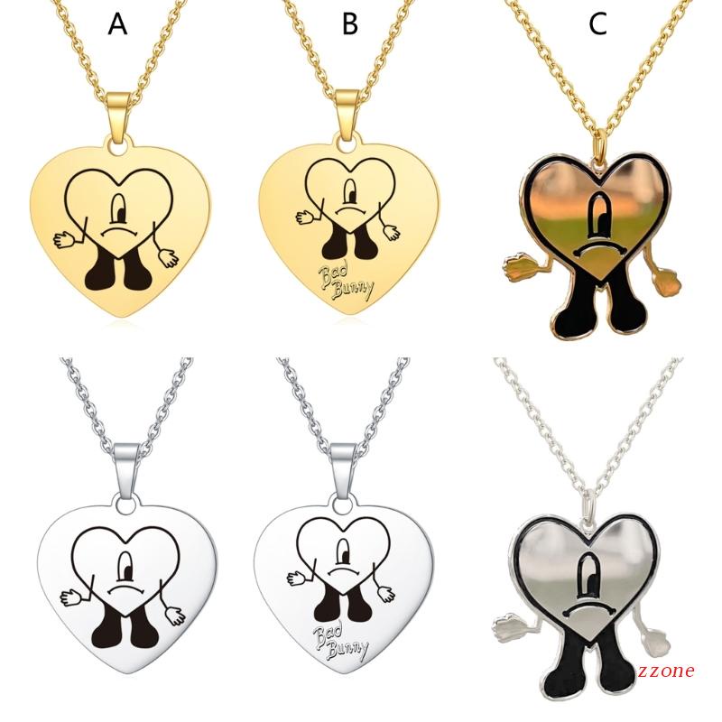 Kalung Rantai Choker Klavikula Liontin Kelinci Bad Bunnys Gaya Punk Untuk Perhiasan Unisex