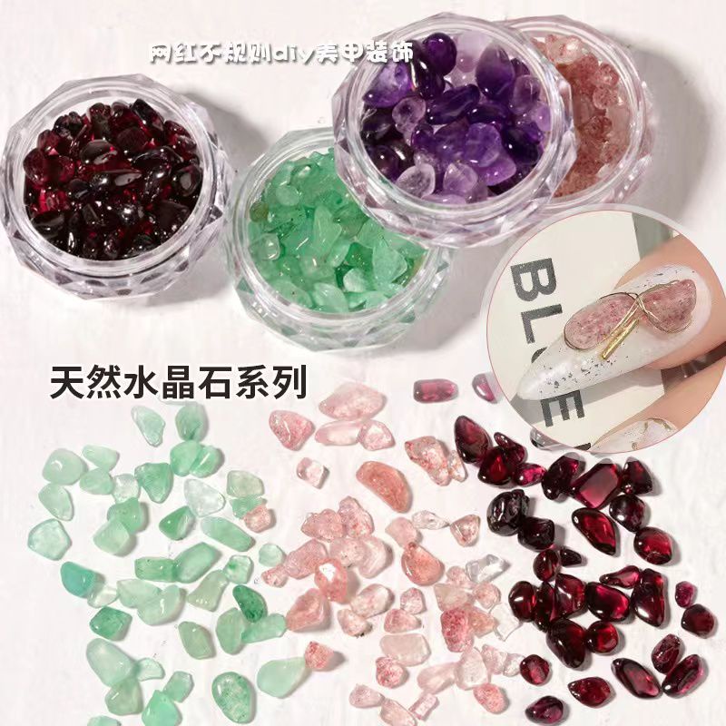 Batu Permata Kristal Natural Clear Japan Nails / Hiasan Stone Nail Art Gaya Jepang Nail Acc Nail Charm