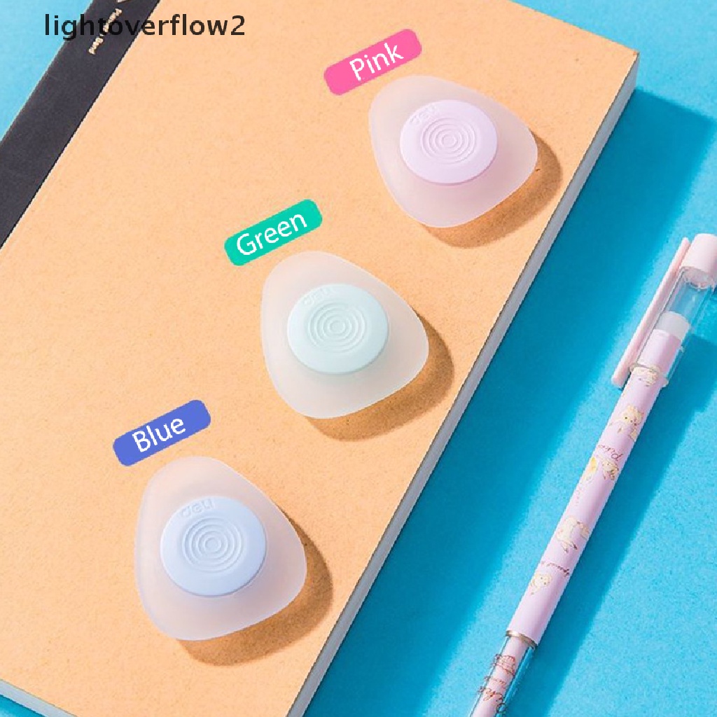 (lightoverflow2) 3pcs / Set Penghapus Gel Erasable Bentuk Oval Motif Kartun Untuk Perlengkapan Sekolah
