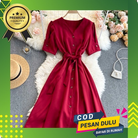 Midi Dtess Scuba Bangkok Premium Dress Set Blazer Dress Rompi Baju Ke Gereja Dres Natal Fyr 83533 Dr