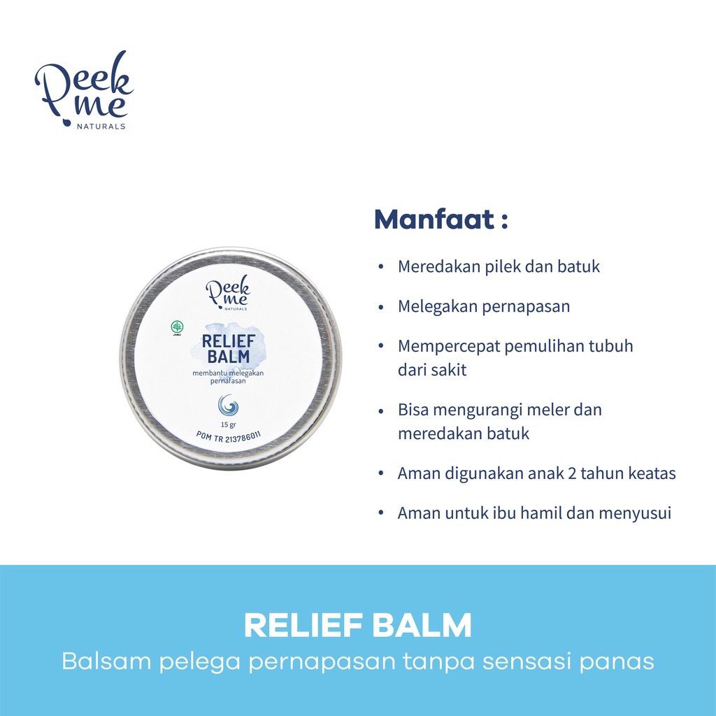 PEEK ME NATURALS  RELIEF BALM (BREATHE BALM) - BALSEM 15GR