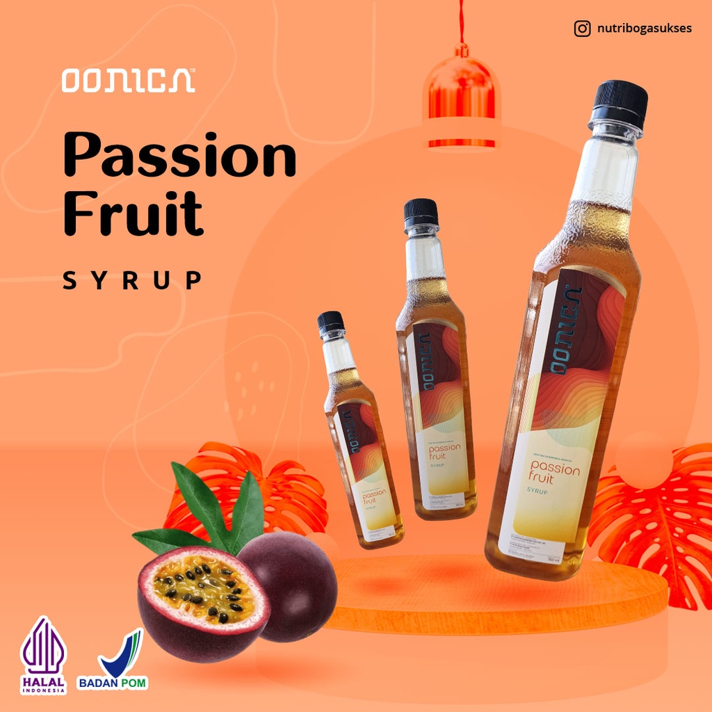 750ml OONICA Passion Fruit Syrup (sirup dengan rasa buah markisa)