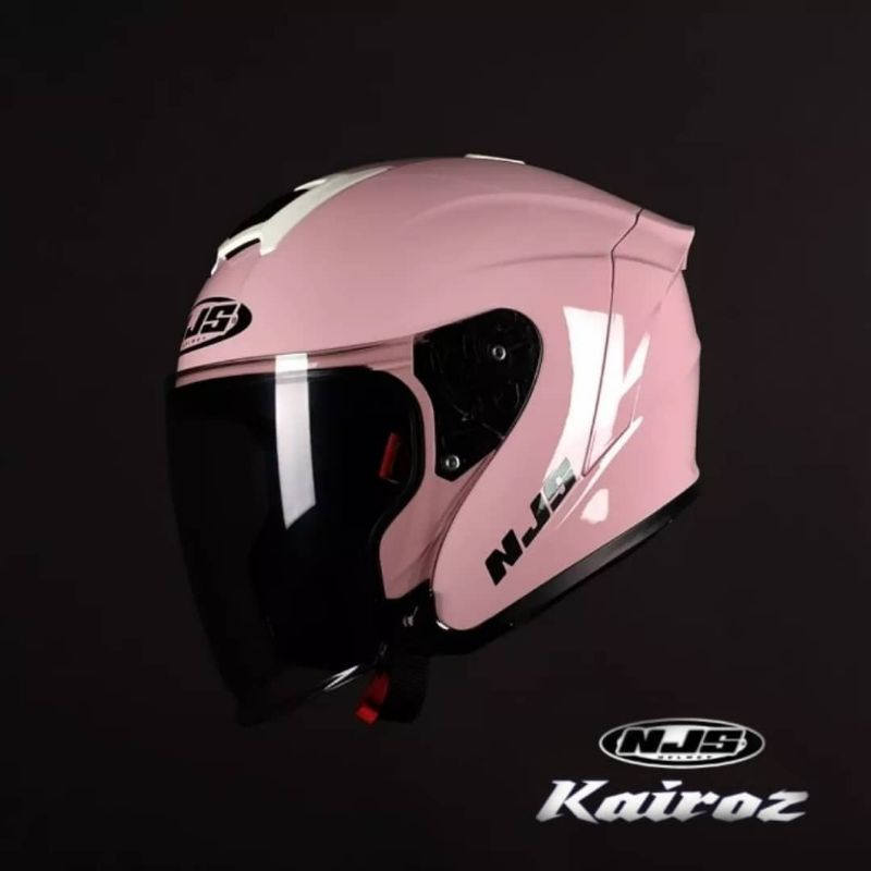 TERMURAH HELM NJS KAIROZ ORIGINAL SOLID HALF OPEN FACE-PINK