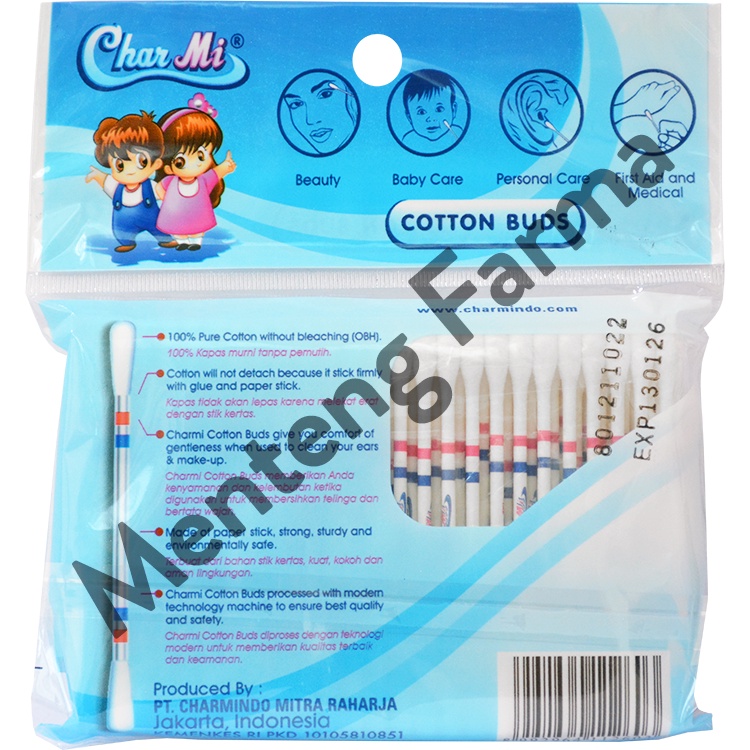 Charmi Cotton Buds Original Art 126 Isi 100 Pcs - Pembersih Telinga