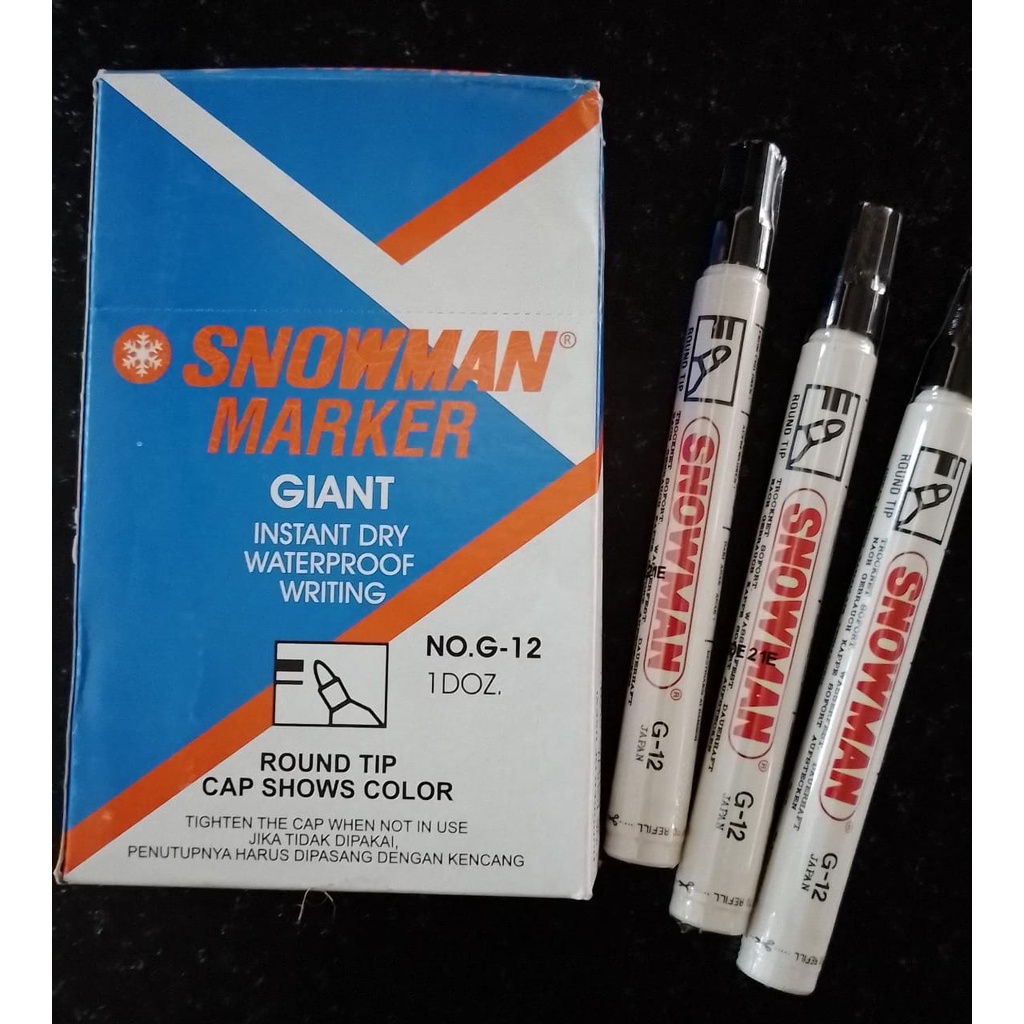 

Spidol Permanent Marker SNOWMAN G-12 Spidol Permanent - PCS
