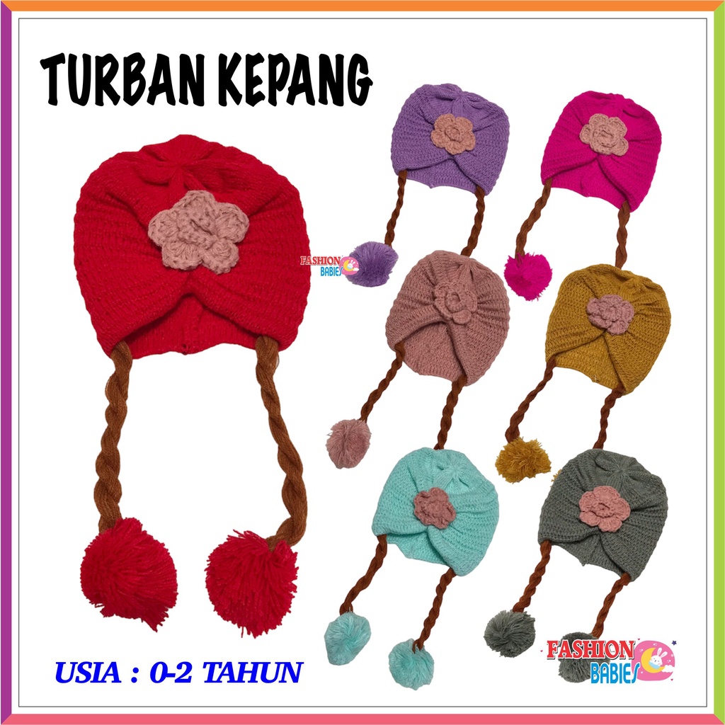 TURBAN RAJUT KEPANG / TURBAN BAYI / TOPI RAJUT ANAK HANGAT ❤ Fashionbabies ❤