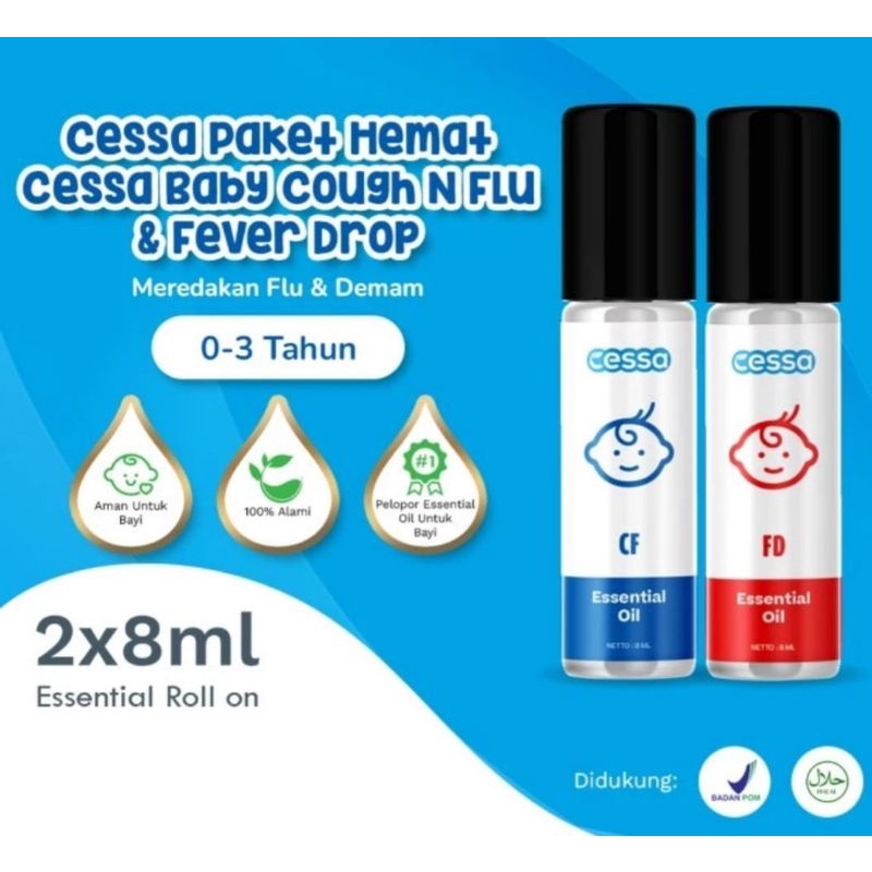 CESSA HEMAT 2in1 Cough n flu &amp; fever drop ( 2 PCS =   BIRU dan MERAH )♧