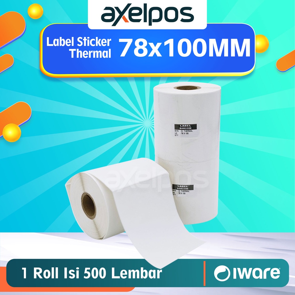 LABEL STIKER THERMAL BARCODE 78x100MM ISI 500 LEMBAR